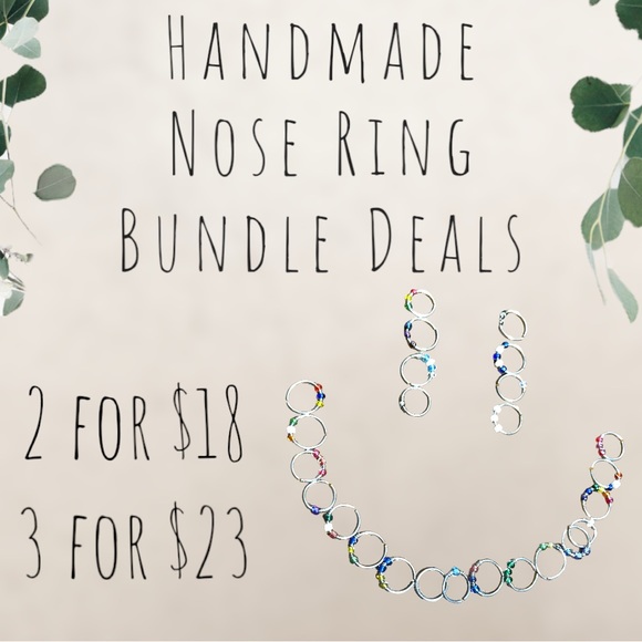 2/$18 hoop nose ring 20G iridescent color shift blue purple bead - Picture 6 of 6